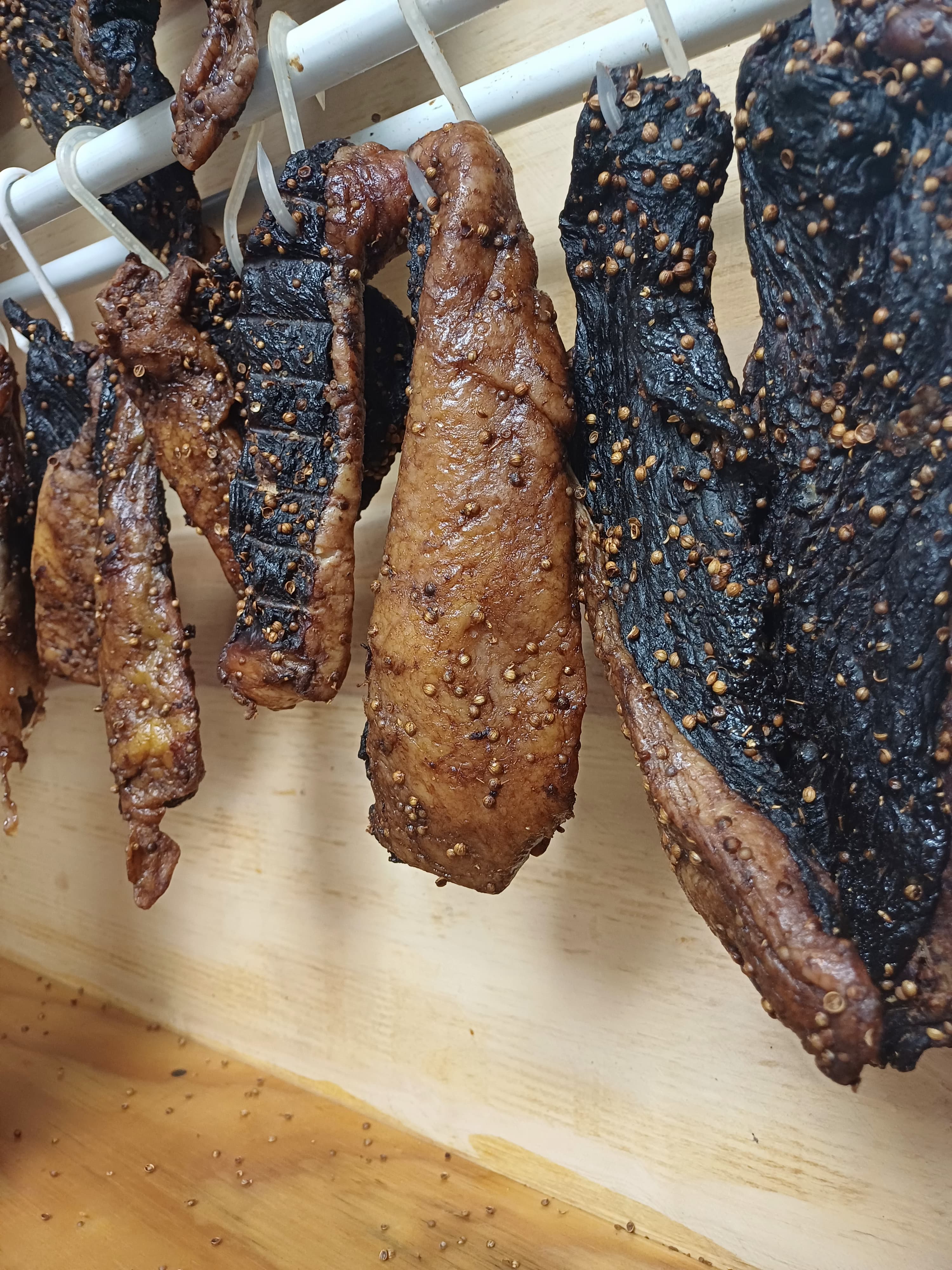 Biltong hanging
